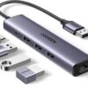 Ugreen USB-C to 3×USB3.0 Hub+RJ45 (1000M) Ethernet Adapter