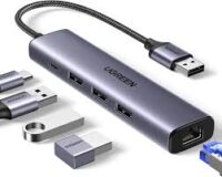 Ugreen USB-C to 3×USB3.0 Hub+RJ45 (1000M) Ethernet Adapter
