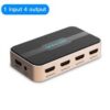 Vention 1 In 4 Out HDMI Splitter 4K@30Hz Gold Aluminum Alloy Type