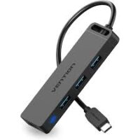 Vention 3-Port USB 3.0 Hub with Sound Card and Power Supply 0.15M Black