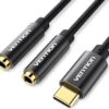 Vention Type C to Dual 3.5 Jack USB C to 3.5mm Aux Double Earphones Audio Adapter