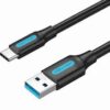 Vention USB 3.0 A Male to C Male Cable 1M Black PVC Type