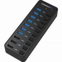 Vention USB B to USB 3.0 X7 HUB with individual Power switches And DC.5.5m power adapter