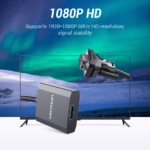 Vention VGA to HDMI Converter with Female Micro USB and Audio Port 0.15M Black Metal Type