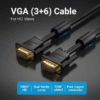 Vention VGA(3+6) Male to Male Cable with ferrite cores 20M Black