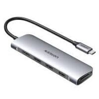 Ugreen 3 Port 6 in 1  Multifunction Adapter, Type C to USB 3.0 + 4K HDMI Card Reader UG- 20956A