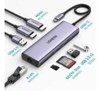 Ugreen 9-in-1 USB-C Multifunction Adapter USB-C to USB 3.0,HDMI, VGA, Gigabit Ethernet, Card Reader - UG- 15600