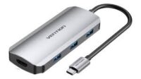Vention 0.15m USB C Multi-function 8 in 1 Docking Station to HDMI,USB3.0,RJ45 100W - TOKHB