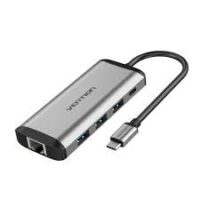 Vention 0.15m USB C Multi-function 9 in 1 Docking Station Type-C to HDMI,USB3.0,RJ45 87W - THAHB