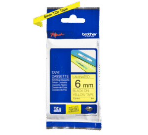 Brother TZe-611 Black On Yellow Tape