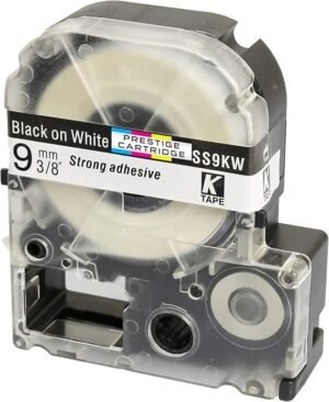 Epson SS-9KW Label Tape 9mm x 8m Black on White