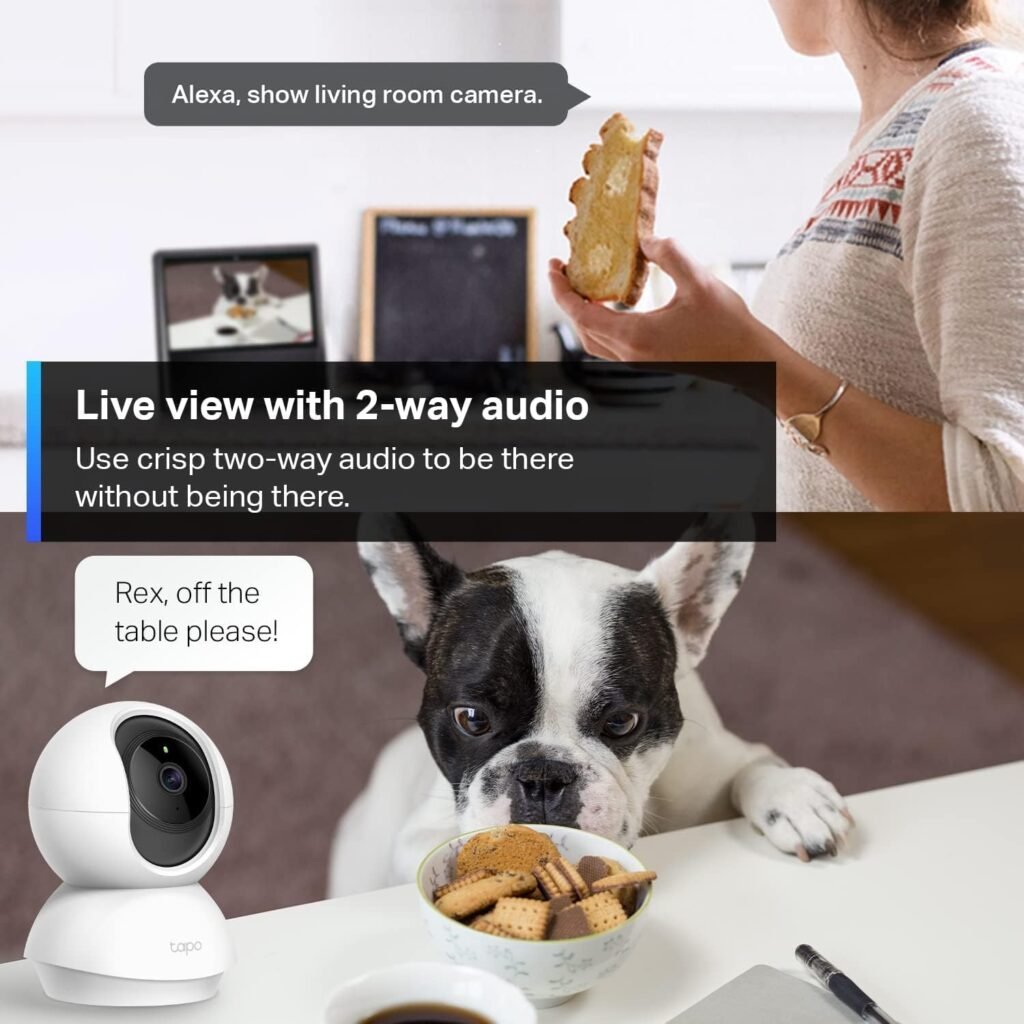 Tapo C200 Pan Tilt WiFi Security Camera Indoor Baby Monitor, Pet Cam, 2-Way Audio & Night Vision