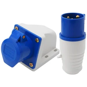 16 AMP 3 Pin Industrial Plug+Socket 220-250V Single Phase