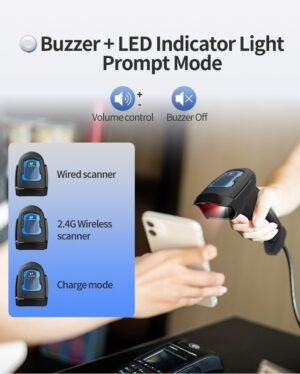 Alternative view of 1D and 2D Qr Code Barcode Scanners Wireless+Usb Wired Scanning
