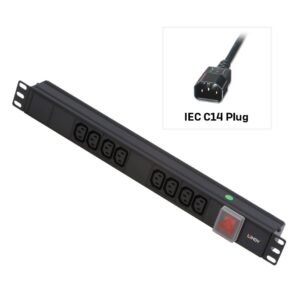 8-Way 1U Horizontal PDU Server Rack Plug