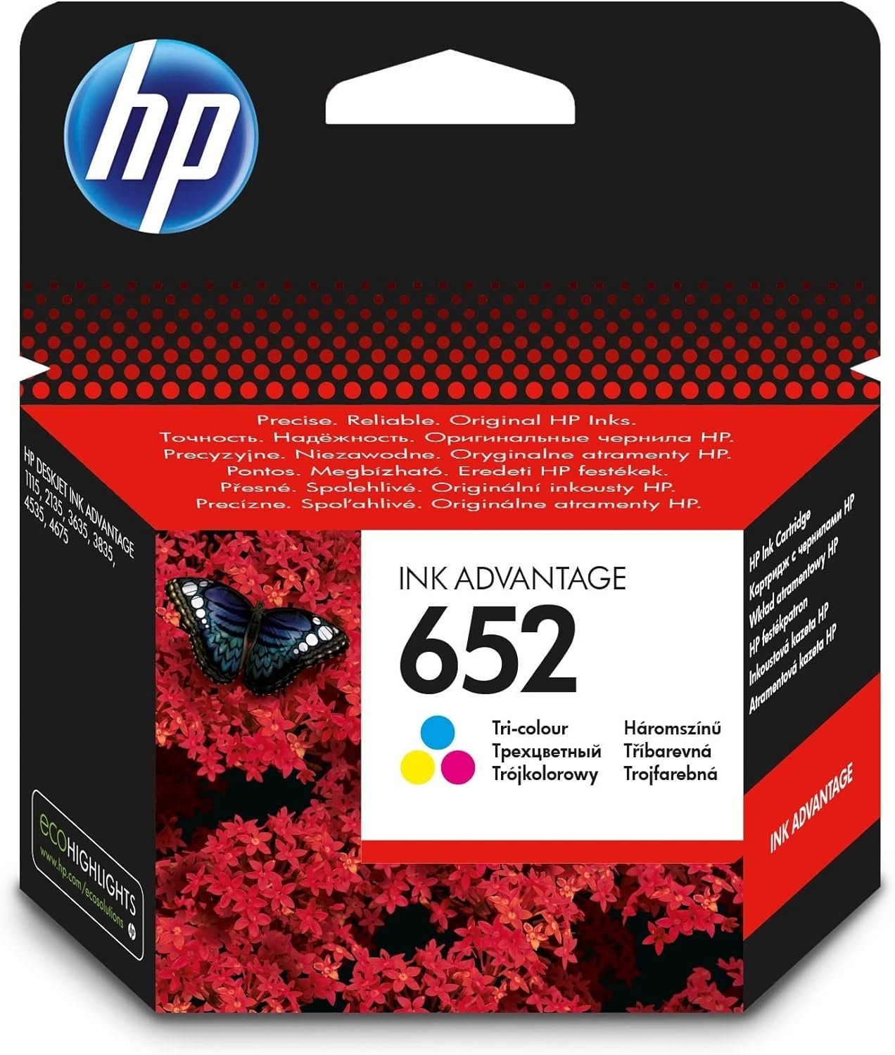 HP, 652 Ink Advantage Cartridge, Tri-Color, F6V24AE