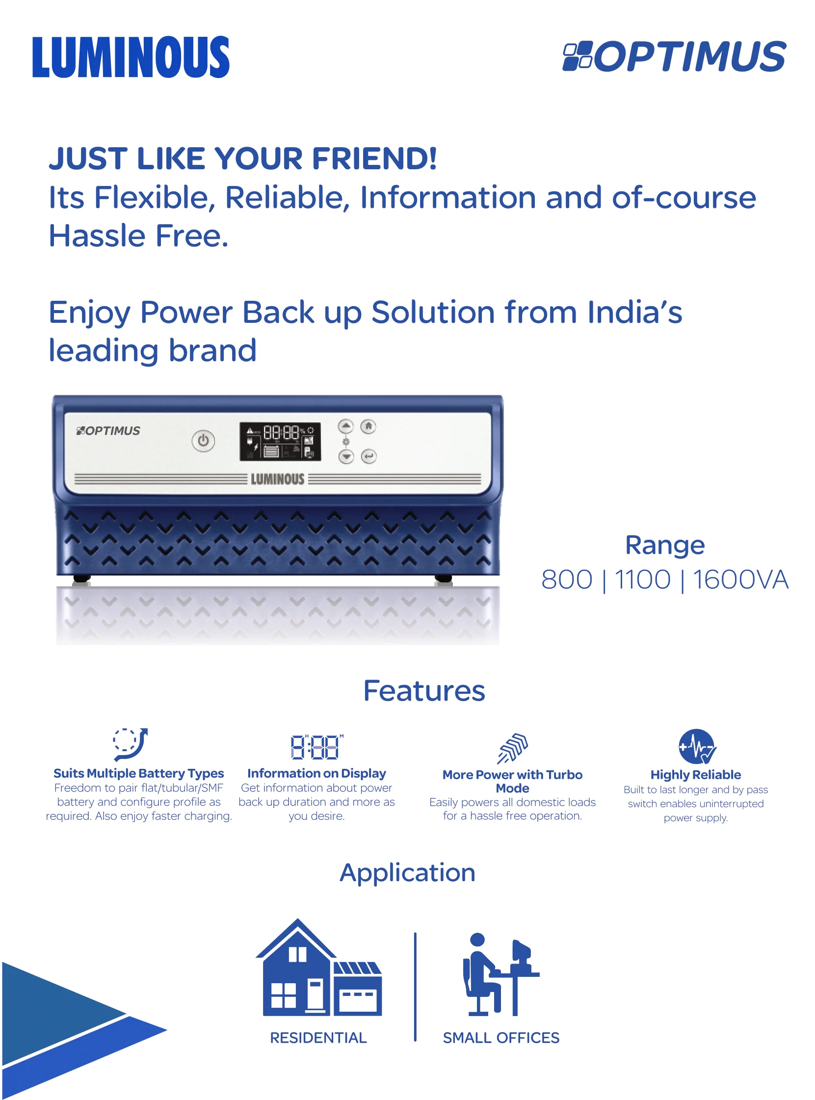 Luminous Optimus 1600VA/24V Inverter
