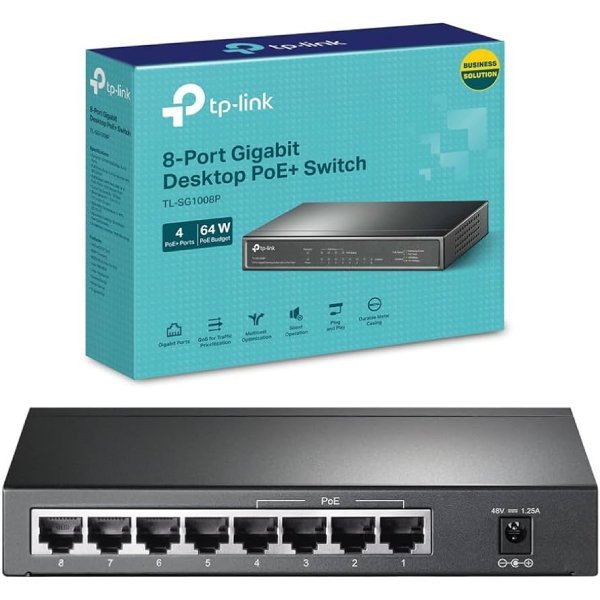 TL-SG1008P 8-Port Gigabit Desktop Switch with 4-Port PoE
