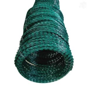 450mm PVC Green Coated Razor Wire Up to 10m Stretch