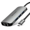 Vention 0.15m USB C Multi-function 4 in 1 Docking Station USB-C to HDMI, VGA, USB