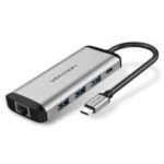 Vention 0.5m USB-C Multi-function 6 in 1  Docking Station, Type C TO HDMI,USB 3.0 RJ45 - CNCHB