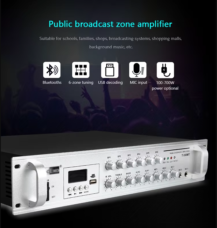 200 Watts Multi Channel Audio Amplifier-100V