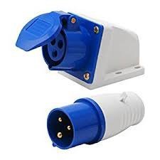 16 AMP 3 Pin Industrial Plug+Socket 220-250V Single Phase